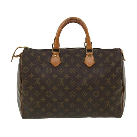 Louis Vuitton Vintage, Pre-owned Speedy 35 Monogram Handbag Bruin, Dames, Maat:ONE Size,leer