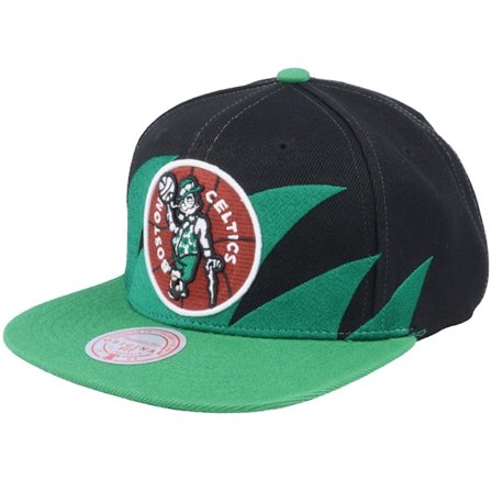 Mitchell & Ness - Boston Celtics Sharktooth Black/Green Snapback Snapback Black Cap - NBA @ Hatstore