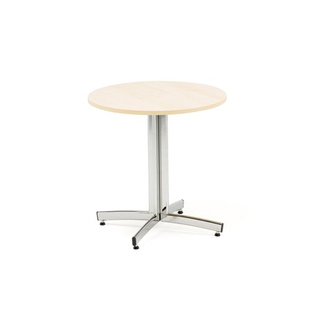 Kantinentisch SANNA, Ø700x720 mm, Chrom/Birke