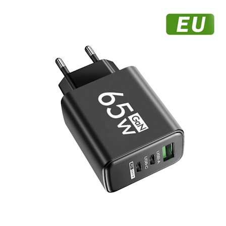 Total 65W Snabbladdande GaN Telefonladdare EU US KR PD3.0 Snabb USB C Väggladdare För iPhone 15 16 Xiaomi Huawei Samsung