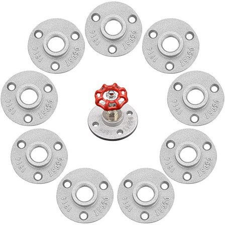 10 stk. Væg Gulv Flange Formbart Rør Flanger Gevindhuller Gevindflange