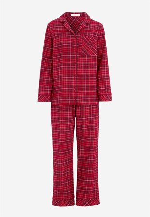 Cellbes of Sweden - Rutete pyjamas i flanell i rød / rutete for damer i størrelse 34/36