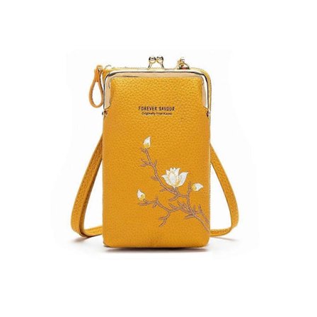 Indefinitet Dame Sling Cross-Body Lommebok, Declrationun Brodert PU-Lær