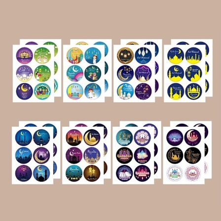Eid Mubarak Sticker Gaveæske Forseglingsmærker Ramadan Sticker