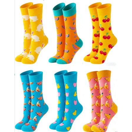 6 Par Mænds Sjove Strømper, Farverige Funky Strømper til Mænd, ZQKLA