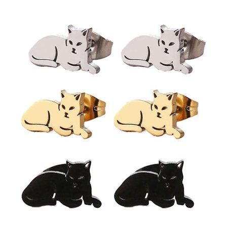 Rustfri Stål Dyre Ørestikker til Kvinder Minimalistiske Katte Øreringe Piercing Smykker Ørestikker Moderne Tilbehør