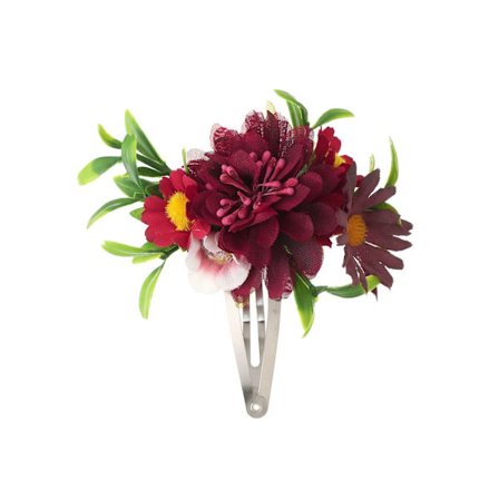 1 stk. Hårklemmer Pæon Hårnål MØRKERØD