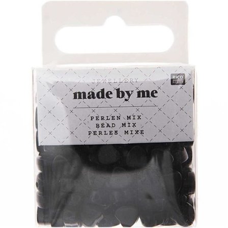 165 hjärtpärlor 5 x 7 mm - svarta