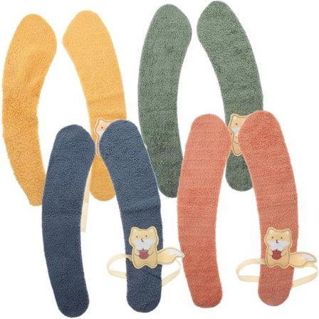 4 par tvättbara PP toalettstolskuddar mjuka flanell toalettstolsskydd