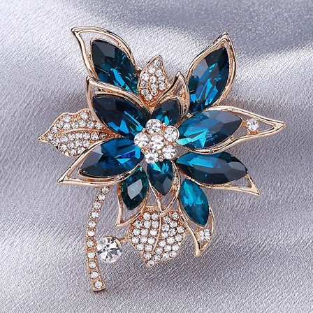 WABJTAM Fashion Crystal Brooch Pins Fancy Vintage Style Rhinestone Flower Brooches Jewelry Gift for Women, girls, ladies