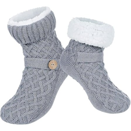 Vinter Dame Varme Bløde Fleeceforede Hjemmesko Sokker, Bløde Behagelige Fuzzy Tykke