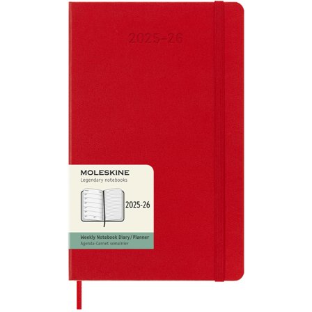 Kalender 18M WeekNote Hard Cover Large Red