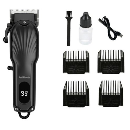 Professionel ledningsfri genopladelig elektrisk hårklipper med keramisk blad og LCD-display