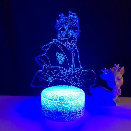 JUSTUP 3D Illusion Lampa Anime Clover LED Nattljus Fjärrkontroll Skrivbordslampa Barn Heminredningslampor --- Crack Seat