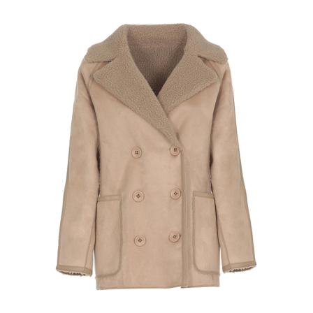 Betta Corradi, Faux Fur & Shearling Jackets Beige, Dames, Maat:XS