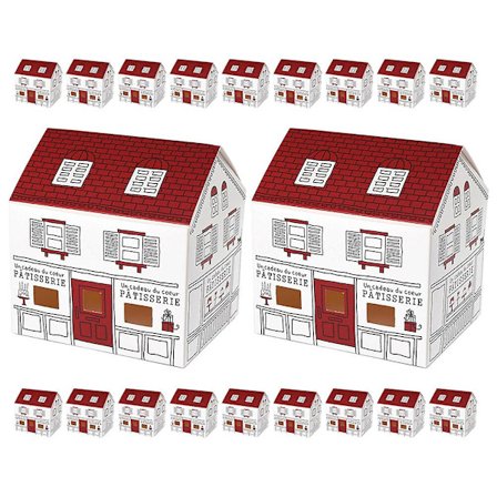 20 stk. Brudebruser Slikæsker Papirslikæsker Festival Party Husformede Æsker Til Slik