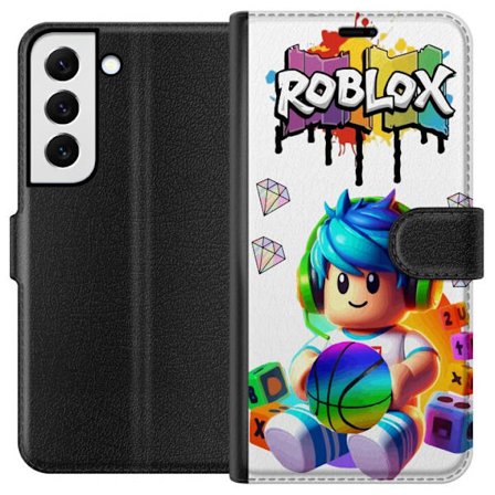 Kompatibelt Lommeboketui til Samsung Samsung Galaxy S22 5G Fargerik Roblox-illustrasjon med spillkarakter, leker og energi, perfekt for spillfans og b