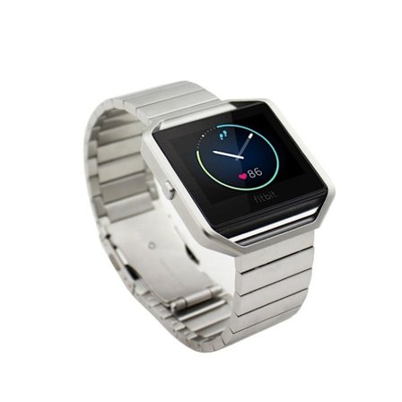 Fitbit Blaze Ruostumaton Teräs Kello Ranneke - Hopea