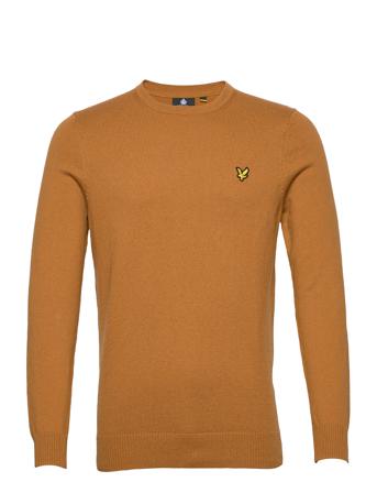 Cotton Merino Crew Jumper Strikkegenser M. Rund Krage Brun Lyle & Scott