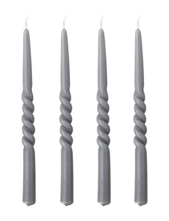 Twist Candle Home Decoration Candles Pillar Candles Grå Bloomingville