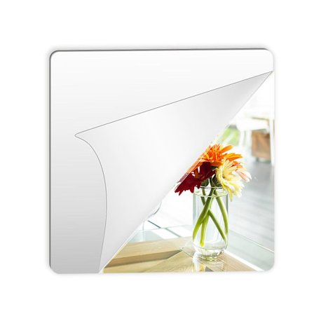 Selvklebende speil, speilfliser 2 mm tykke akryl, klistre på vegg, speilark, avtagbare speil-klistremerker for hjemmedekorasjon (FMY)