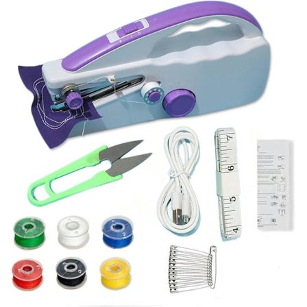 Mini portabel symaskin för nybörjare, trådlös elektrisk symaskin för kläder, gardiner, hem och resor