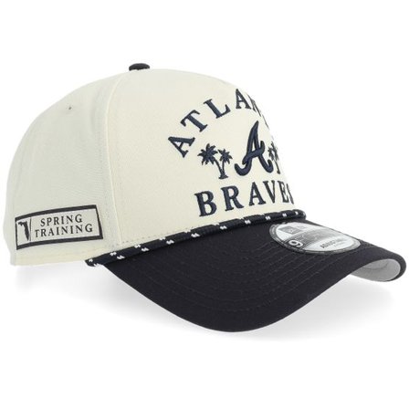 New Era - MLB Vit adjustable Keps - Atlanta Braves Rope 9FORTY Chrome/Navy A-Frame Adjustable @ Hatstore