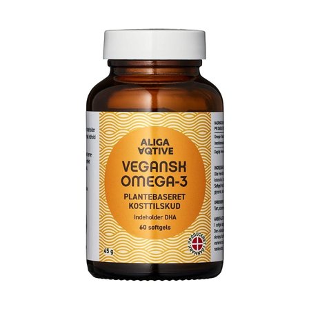 Aliga Aqtive Vegansk Omega-3 60 tabl., Helse & Madvarer, Kosttilskud, Fiskeolie & Omega 3