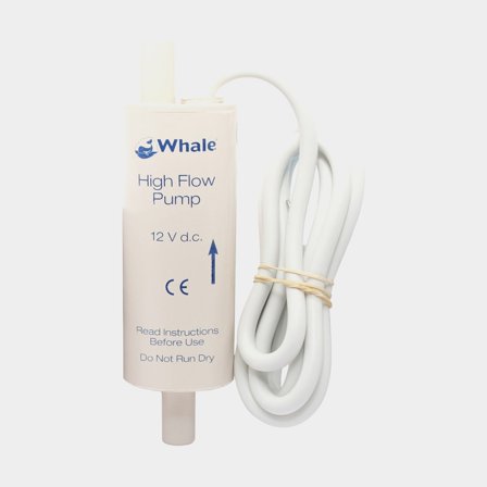 Sähköinen pentteripumppu Whale High Flow Inline, 12 V, 12.8 l/min 3 m kohdalla. 14.8 l/min 1 m kohdalla. 15.8 l/min 0 m kohdalla., 3/8 (10 mm) letku /
