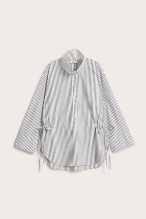 Kappahl | Koszula ze sznureczkiem i stójką Offwhite XL | Offwhite