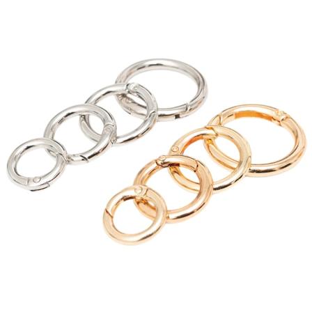 10X Metallfjädergrind O-ring Öppningsbar Nyckelring Väska Bälte Rem Spänne Snäpplås Klämmor Rose Gold 2CM