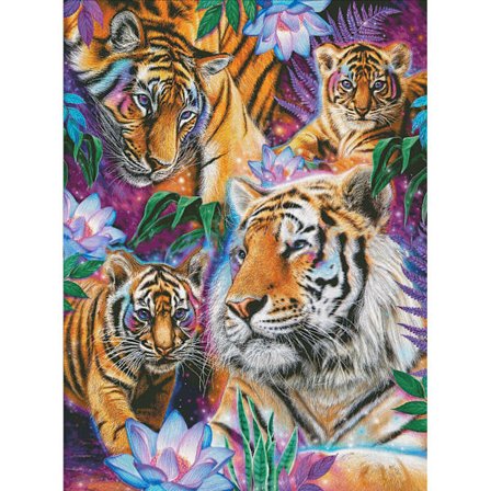 30x40cm Kit#D 5D DIY Diamantmålning, Tiger Diamantmålning, Pain