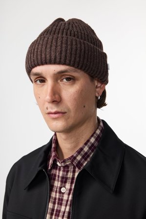 NN.07 Rib Hat 6209 Beanie Male Brown Wool Blend