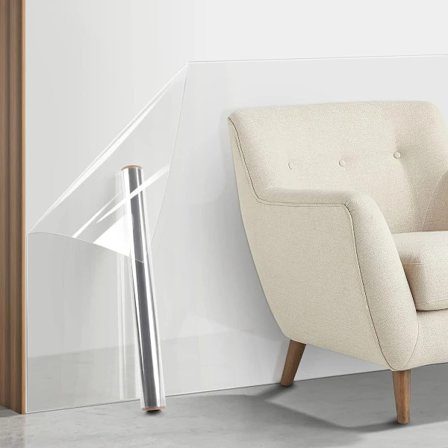 Gennemsigtig vægbeskytter, ikke-klæbende statisk klampe aftagelig