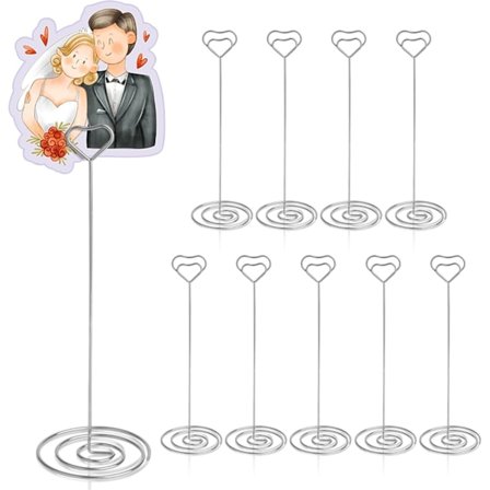 Bordnummerholdere 10 stk. - 22,2 cm hjerteformet bordkortholder høje bordnummerstandere til bryllupsfest dimission