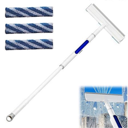 Teleskopisk Glasputsare med Dubbelsidig Fönsterrengörare Högbyggnadsfönsterputsare Special Multifunktionellt Rengöringsverktyg