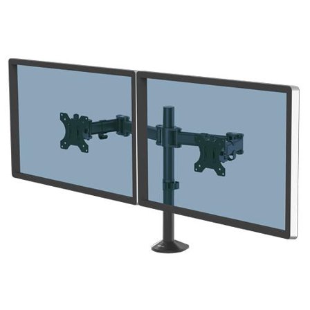 FELLOWES Reflex Dual Monitor Arm monteringssett - justerbar arm - for 2 skjermer - svart, RAL 9017