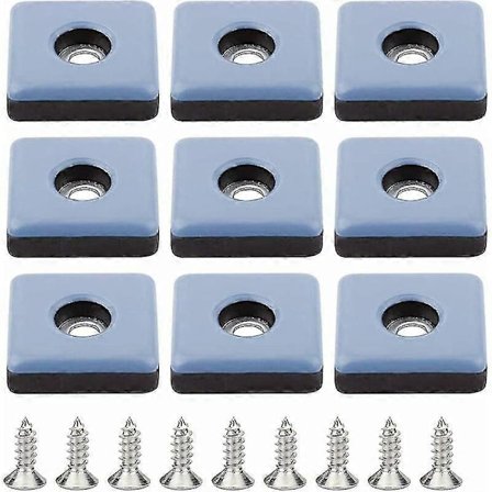 Møbelglider, 24 stk Teflon Møbelglidere 25mm Stolbein med Skruer Teflon Ptfe Glidere Buffer Stolgliderpute Firkantet Skru-inn Stolbein For