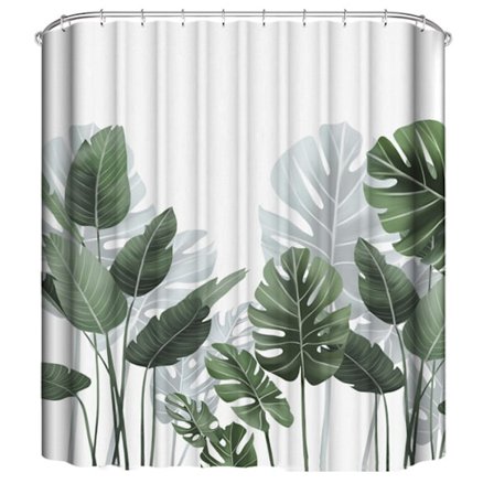 Vanntett dusjforheng for bad, tropisk palmebladmønster