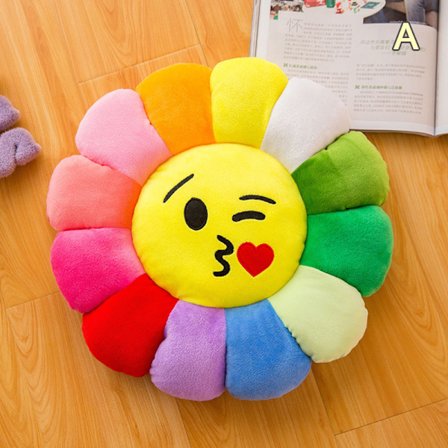 Solsikke Plysjpute Fylt Blomsterpute Myk Teppe Sofa Ho