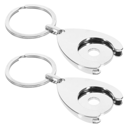 2STK Mønt Nøglering Nøglering HUL UD HUL UD