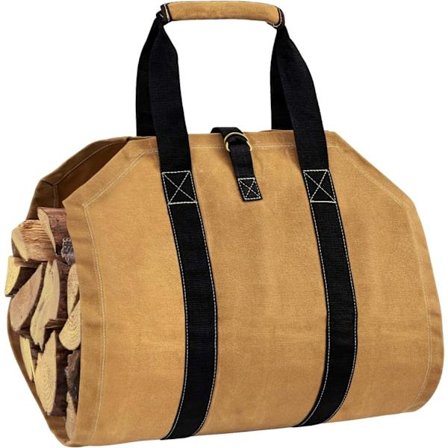 Transport for Firewood, Canvas Fireplace Log Bag, Water-Resistant Log Transport Bag, Foldable Fireplace Accessories (Yellow)