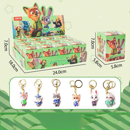 Zootopia Blind Box Keychain Doll - Trendy Collectible Figure for Kids & Teens
