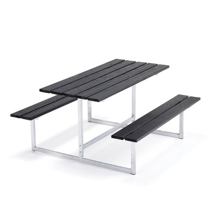 Bord SETTLE, 1100 mm, sort/galvaniseret