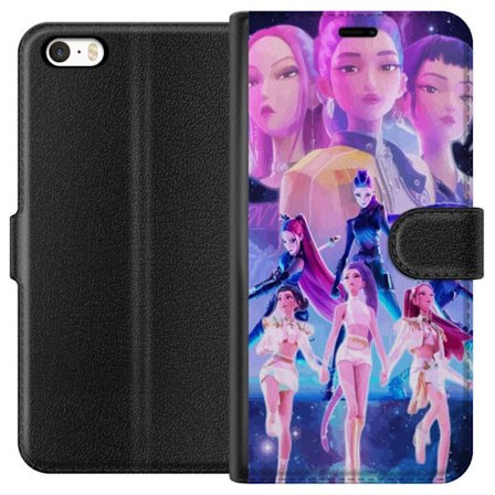 Kompatibelt Lommeboketui til Apple iPhone 5 K-pop-inspirert futuristisk jentegruppe i neonlys og kosmisk sci-fi scene