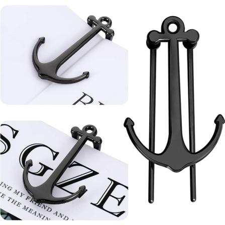 2 st Ankar Bokmärken Kreativa Bokmärken Metall Sida Hållare