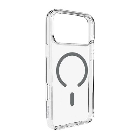 Puro Lite Mag TPU+PC-etui kompatibelt med MagSafe for iPhone 17 Pro - gjennomsiktig med grå ring