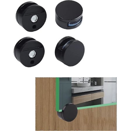 Spejl Klips, Spejl Montering Klips, 4 Stk Spejl Beslag, Til Vægge Fastgørelse Til 3-5mm Tykt Spejl (sort)