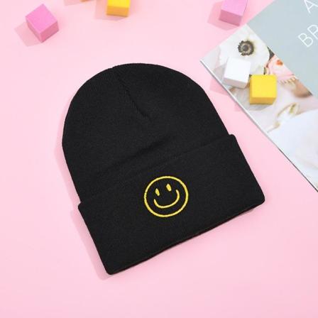 Varm Tjock Stickad Ullmössa Vinter Hip-hop Beanie Flera Färger Svart One Size
