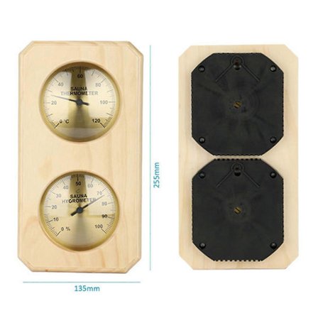 Saunatermometer med stor skjerm, batterifri, høy presisjon, veggmontert temperaturmåling, 2-i-1 digitalt saunatermometer og hygrometer (FMY)